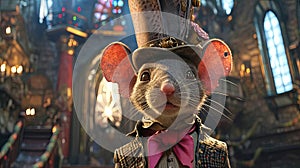 Steampunk Mouse with Classical Hat