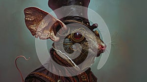 Steampunk Mouse with Classical Hat