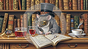 Steampunk Mouse with Classical Hat