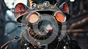 Steampunk Mouse with Classical Hat