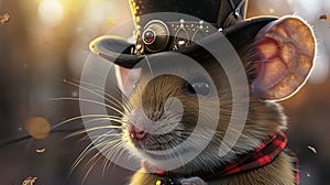 Steampunk Mouse with Classical Hat