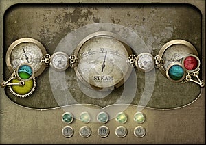 Steampunk panel control board photo