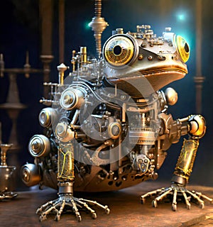 Steampunk Robot Machine Mechanical Frog