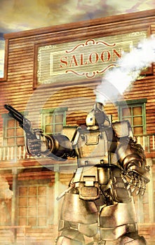 Steampunk robot western