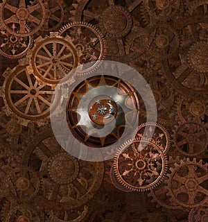 Steampunk rusty background