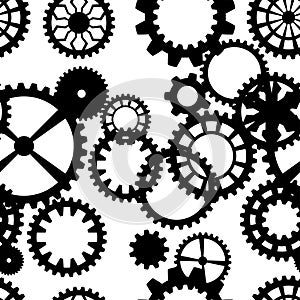 Steampunk seamless pattern with clock wheels