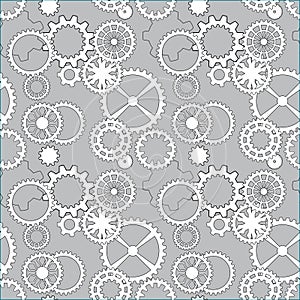 Steampunk seamless pattern with clock wheels