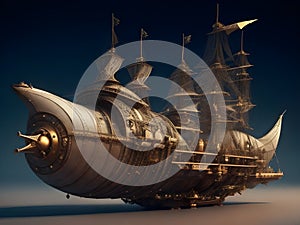 steampunk spaceship The Mechanized Leviathan