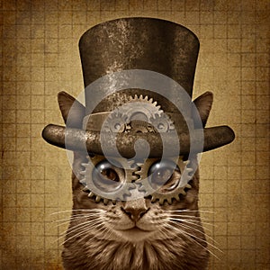 Steampunk Grunge Cat photo