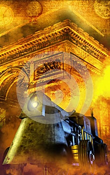 Steampunk street train