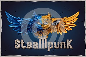 SteamPunk strong metallic font. Vintage style font