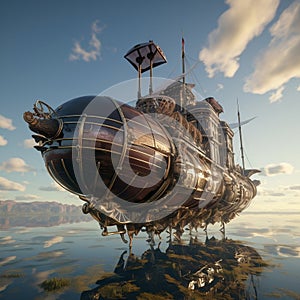 steampunk style air plane classic