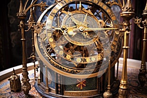 steampunk style astronomical clock mechanism