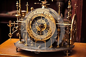 steampunk style astronomical clock mechanism
