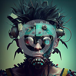 Steampunk style character, AI Generated