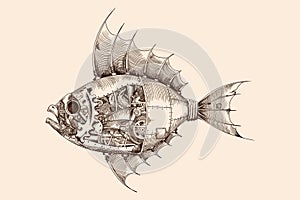 Steampunk style fish