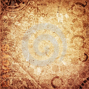 Steampunk technology grunge background, steam punk elements