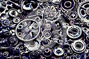 Steampunk texture, backgroung with mechanical parts, gear wheels