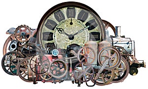 Steampunk Time Machine Technology Isolated