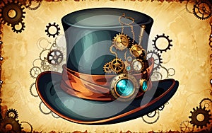 Steampunk Top Hat with Gears