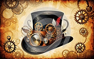 Steampunk Top Hat with Gears