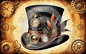 Steampunk Top Hat with Gears