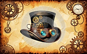 Steampunk Top Hat with Gears