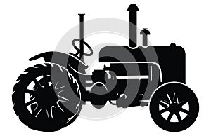 Steampunk Tractor Silhouette, Tractors Vector Silhouette,Tractor Silhouettes Modern and Antique