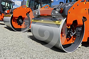 Steamroller compactor row