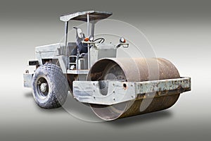 Steamroller isolated with clipping path
