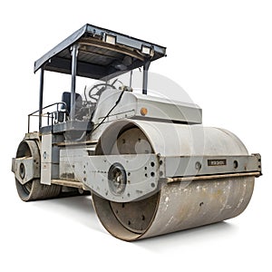 Steamroller isolated on white background