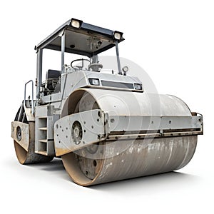 Steamroller isolated on white background