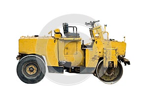 Steamroller isolated on white