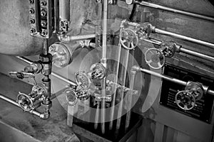 Steamship boiler and valves photo