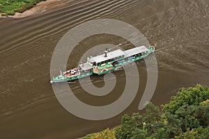 The steamship on river