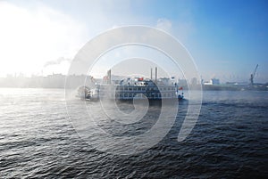 Steamship on the river