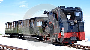 Steamtrain of a cog railway