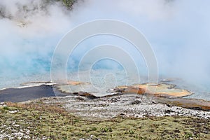 Steamy blue lake, Grand Prismatic Spring