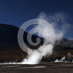 Steamy geysers in El Tatio Chile