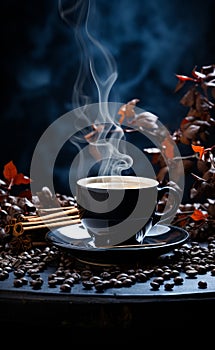 A Steamy Morning Brew: A Cup of Coffee with Rising Steam