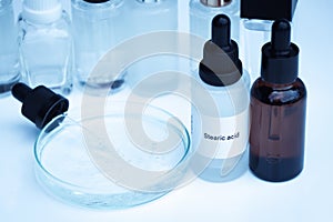 stearic acid in a bottle, chemical ingredient in beauty product