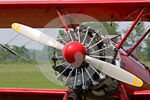 Stearman red biplane