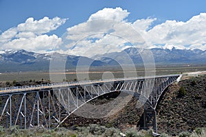 Steel Arch Bridge Spanning Across the Rio Grande Gorge
