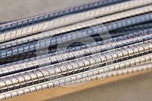 steel bar rebar reinforcement for concrete at construction site