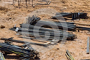 A steel bar reinforcement with rebar wires has been used on construction sites to reinforce reinforced concrete