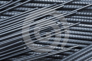 Steel bar texture in construction site