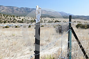 Steel barbed wire protecting trespass