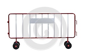 Steel barrier on wheel isolated on white