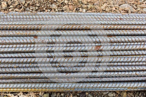 Steel bars used in construction, Steel bars close- up background