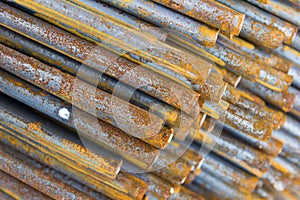 Steel bars used in construction, Steel bars close- up background